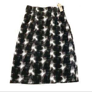 NWT Worthington Petites Midi Length Pencil Skirt Black White Career Women's 4P